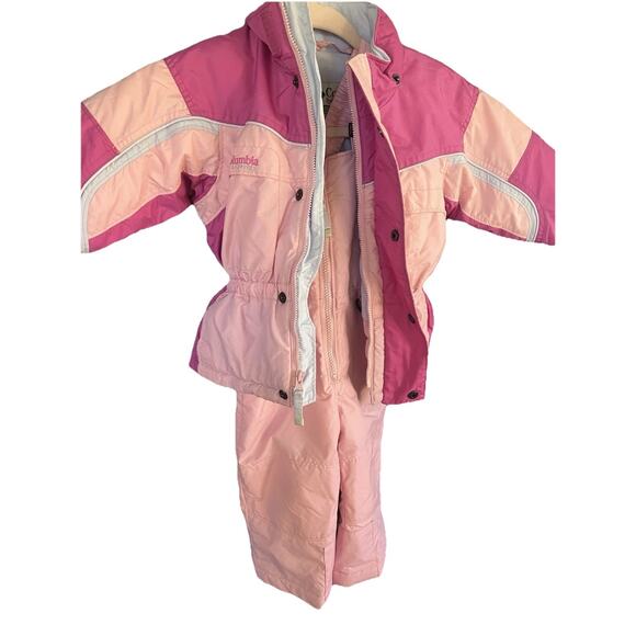 VTG Columbia Vertex Girl 2T Thermal Suit Coat Snow Bibs Overall Jacket Toddler - Picture 3 of 14